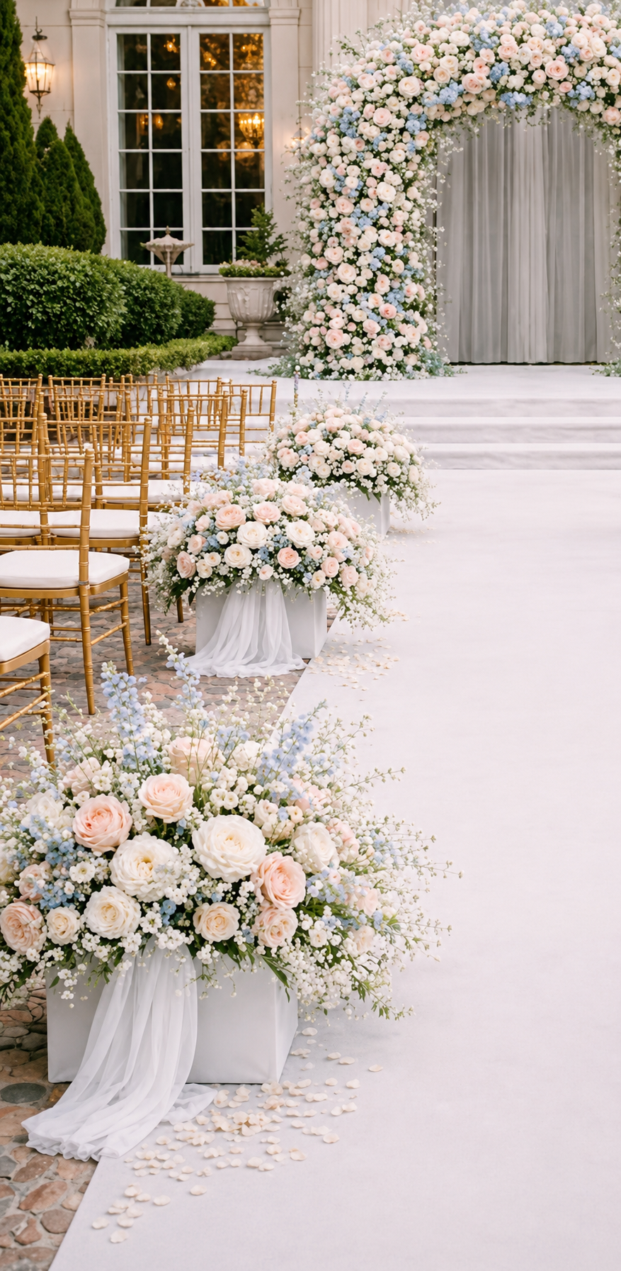 WHITE CHIFFON SKIRT & FLOWER BOXES
