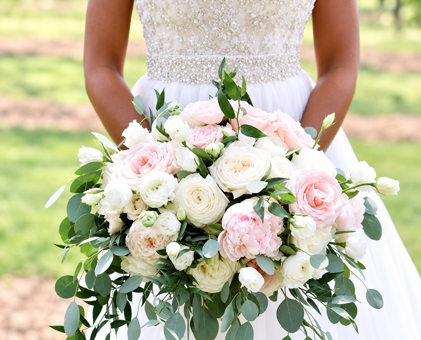 Round Rose Based Bridal Bouquet (Various colours available)