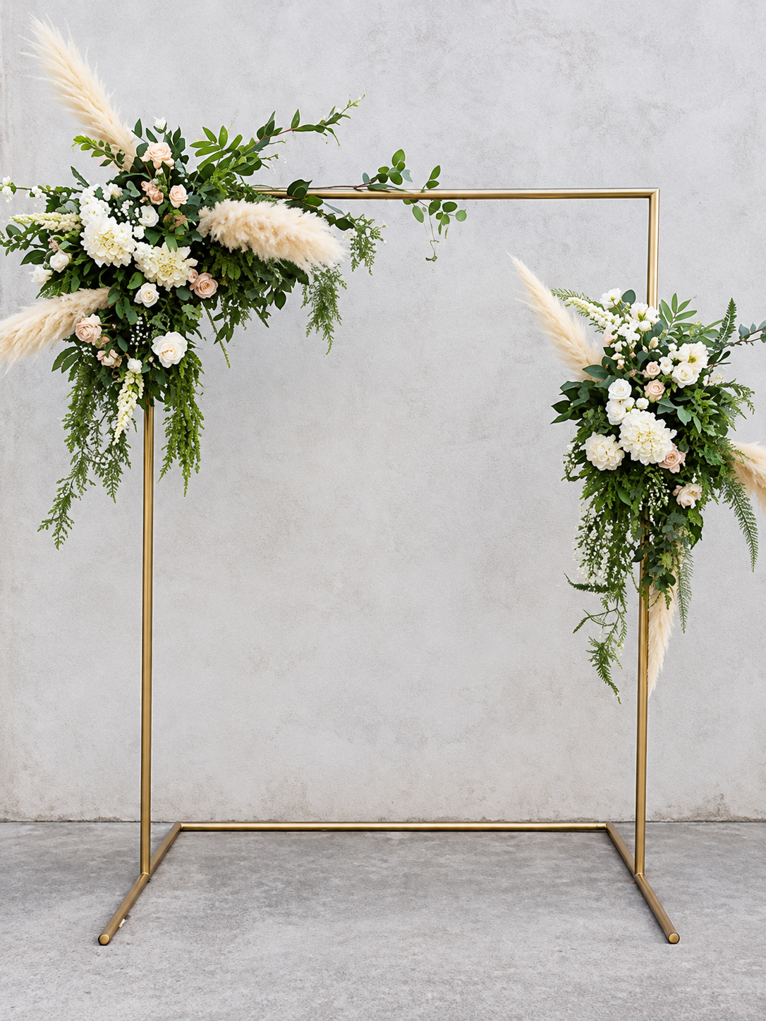 Gold Pampas Grass Frame with Colour Coordinating Flowers of Choice