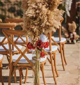 Tall Oversized Pampas Ends with Flowers Colour Themed to Your Day