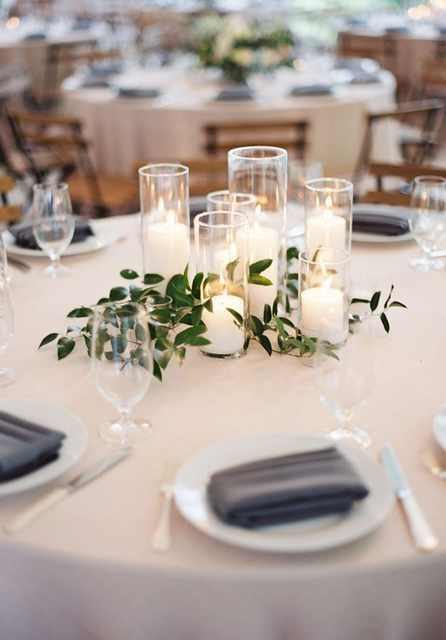 6 Pillar Glass Foliage & Rose