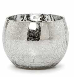 Silver Crackle Votive