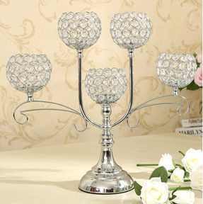 5 Arm Candelabra Complete With Tea Lights