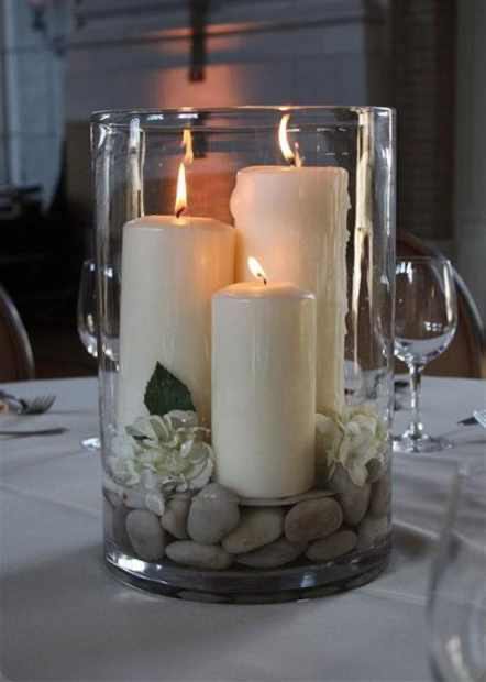XL Glass Hurricane Candle Set