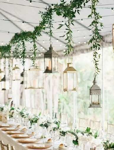 Set of 3 Hanging Lanterns & Artificial Candles