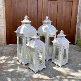 Set of 4 White Lanterns