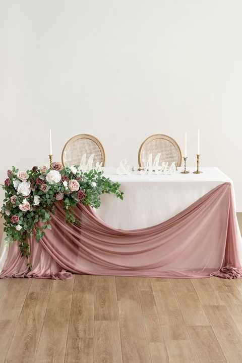 Pinch Drape Style 2 With Flowers. As Pictured. Colour: Rose