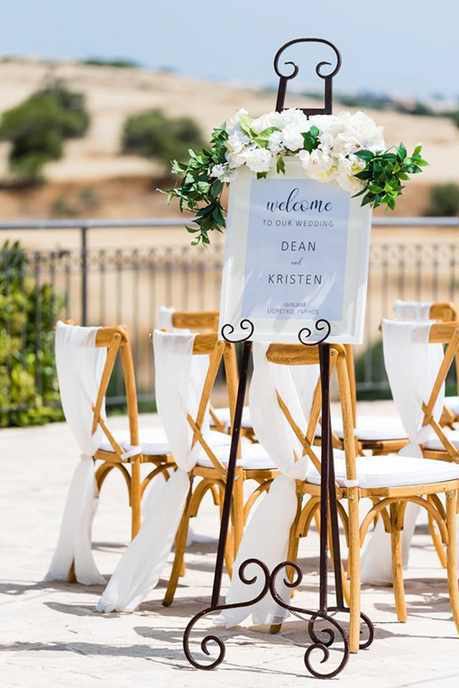 Welcome Sign, Flowers & Easel