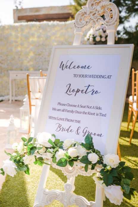 Welcome Sign, Flowers & Rococco Easel