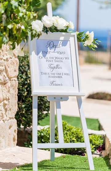 Framed Sign & White Easel