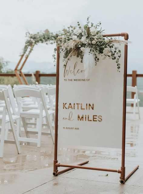 Copper Tubular Sign & Flower Accessories Personalised