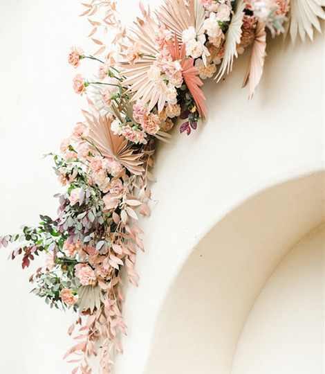 Half Arch Pamas & Dried Fern Flower Arch