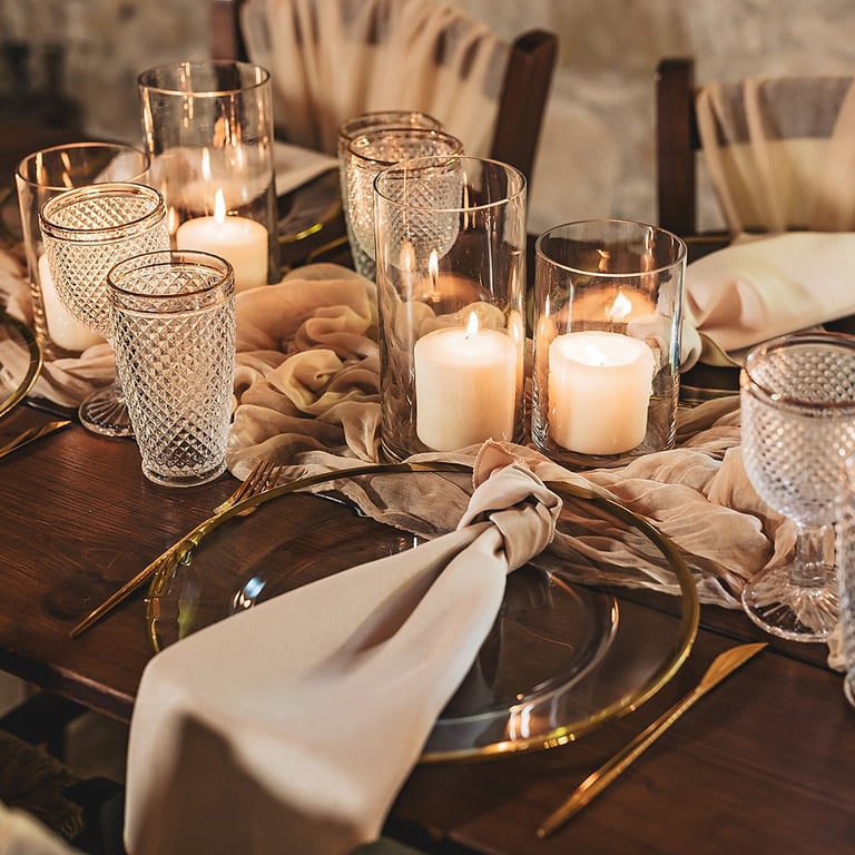 An intimate ceremony setting for two